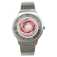 Illustration Colorful Yellow Purple Orange Stainless Steel Watch by Wegoenart