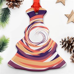 Illustration Colorful Yellow Purple Orange Christmas Tree Ornament (two Sides) by Wegoenart