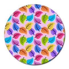 Pattern Illustration Background Abstract Leaves To Dye Round Mousepads by Wegoenart