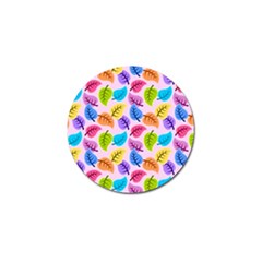 Pattern Illustration Background Abstract Leaves To Dye Golf Ball Marker by Wegoenart