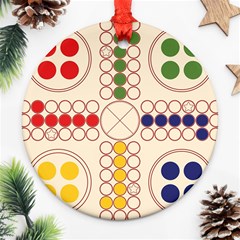 Ludo Game Round Ornament (two Sides) by Wegoenart