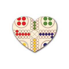 Ludo Game Rubber Heart Coaster (4 Pack) by Wegoenart