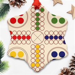 Ludo Game Snowflake Ornament (two Sides) by Wegoenart