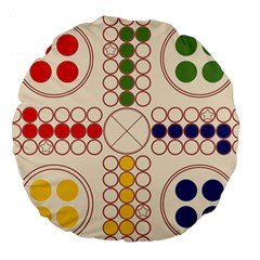 Ludo Game Large 18  Premium Round Cushions by Wegoenart