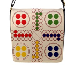 Ludo Game Flap Closure Messenger Bag (l) by Wegoenart