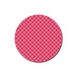 Valentine Lobe Hearts Background Seamless Tile Rubber Coaster (Round) Front