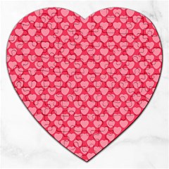 Valentine Lobe Hearts Background Seamless Tile Jigsaw Puzzle (heart) by Wegoenart