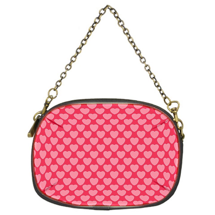 Valentine Lobe Hearts Background Seamless Tile Chain Purse (One Side)