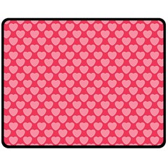 Valentine Lobe Hearts Background Seamless Tile Fleece Blanket (medium)  by Wegoenart