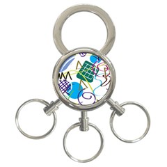 Abstract Pattern 3-ring Key Chain by Wegoenart