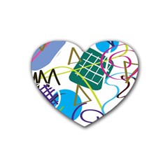 Abstract Pattern Rubber Coaster (heart) by Wegoenart