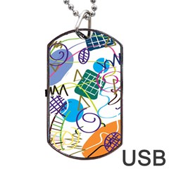 Abstract Pattern Dog Tag Usb Flash (two Sides) by Wegoenart