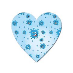 Illustration Virus Pattern Heart Magnet by Wegoenart