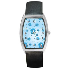 Illustration Virus Pattern Barrel Style Metal Watch by Wegoenart