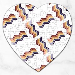 Illustration Abstract-art Diagonal Stripe Stripes Jigsaw Puzzle (heart) by Wegoenart