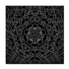 Illustration Black White Rosette Mandala Ornament Wallpaper Tile Coaster by Wegoenart