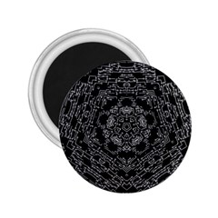 Illustration Black White Rosette Mandala Ornament Wallpaper 2 25  Magnets by Wegoenart