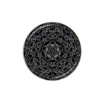 Illustration Black White Rosette Mandala Ornament Wallpaper Hat Clip Ball Marker (4 pack) Front