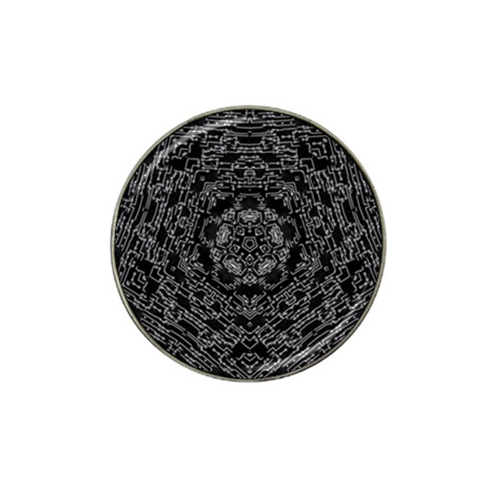 Illustration Black White Rosette Mandala Ornament Wallpaper Hat Clip Ball Marker (4 pack)