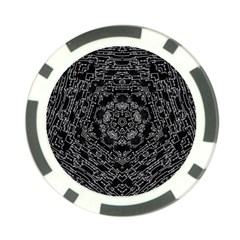 Illustration Black White Rosette Mandala Ornament Wallpaper Poker Chip Card Guard by Wegoenart