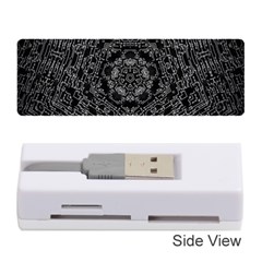 Illustration Black White Rosette Mandala Ornament Wallpaper Memory Card Reader (stick) by Wegoenart