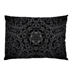 Illustration Black White Rosette Mandala Ornament Wallpaper Pillow Case (two Sides) by Wegoenart