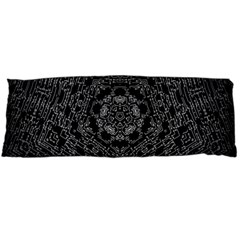 Illustration Black White Rosette Mandala Ornament Wallpaper Body Pillow Case (dakimakura) by Wegoenart