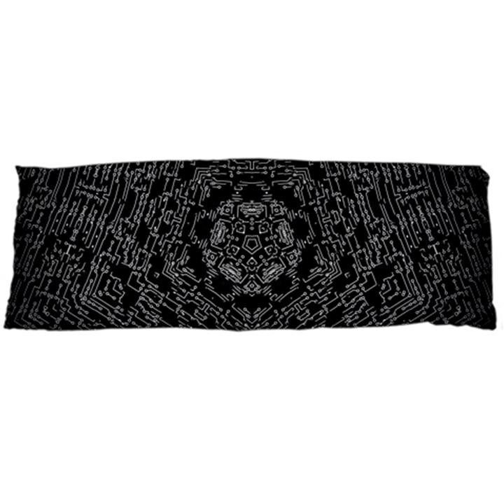 Illustration Black White Rosette Mandala Ornament Wallpaper Body Pillow Case Dakimakura (Two Sides)