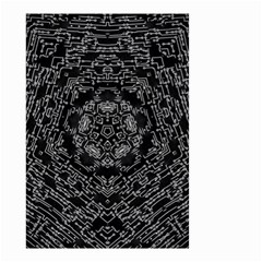 Illustration Black White Rosette Mandala Ornament Wallpaper Small Garden Flag (two Sides) by Wegoenart