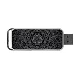 Illustration Black White Rosette Mandala Ornament Wallpaper Portable USB Flash (One Side) Front