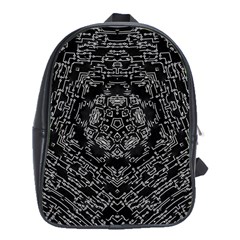 Illustration Black White Rosette Mandala Ornament Wallpaper School Bag (xl) by Wegoenart