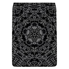 Illustration Black White Rosette Mandala Ornament Wallpaper Removable Flap Cover (l) by Wegoenart