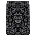 Illustration Black White Rosette Mandala Ornament Wallpaper Removable Flap Cover (L) Front