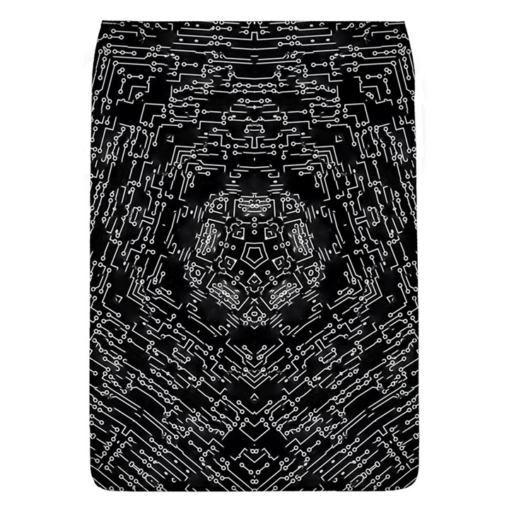 Illustration Black White Rosette Mandala Ornament Wallpaper Removable Flap Cover (L)