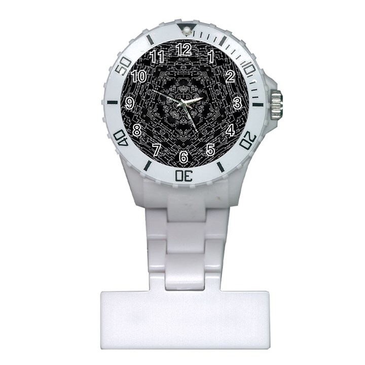 Illustration Black White Rosette Mandala Ornament Wallpaper Plastic Nurses Watch