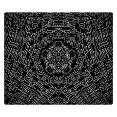 Illustration Black White Rosette Mandala Ornament Wallpaper Double Sided Flano Blanket (small)  by Wegoenart