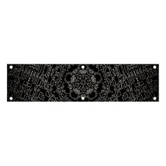 Illustration Black White Rosette Mandala Ornament Wallpaper Banner And Sign 4  X 1  by Wegoenart