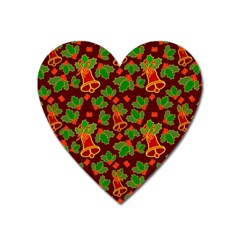 Illustration Christmas Xmas Pattern Heart Magnet by Wegoenart