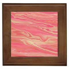 Illustration Graphic Pattern Texrure Pink Maeble Framed Tile by Wegoenart