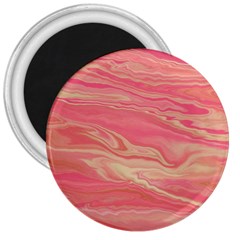 Illustration Graphic Pattern Texrure Pink Maeble 3  Magnets by Wegoenart