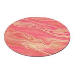 Illustration Graphic Pattern Texrure Pink Maeble Oval Magnet by Wegoenart