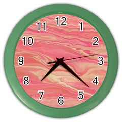 Illustration Graphic Pattern Texrure Pink Maeble Color Wall Clock by Wegoenart