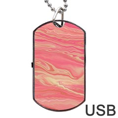 Illustration Graphic Pattern Texrure Pink Maeble Dog Tag Usb Flash (two Sides) by Wegoenart