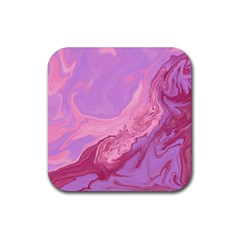 Illustration Art Pink Design Wallpaper Rubber Coaster (square)