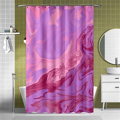 Illustration Art Pink Design Wallpaper Shower Curtain 48  X 72  (small)  by Wegoenart