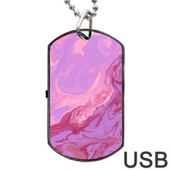 Illustration Art Pink Design Wallpaper Dog Tag Usb Flash (two Sides) by Wegoenart