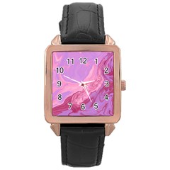 Illustration Art Pink Design Wallpaper Rose Gold Leather Watch  by Wegoenart