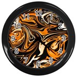 Illustration Abstract Pattern Modern Art Design Fantasy Surreal Wall Clock (Black) Front