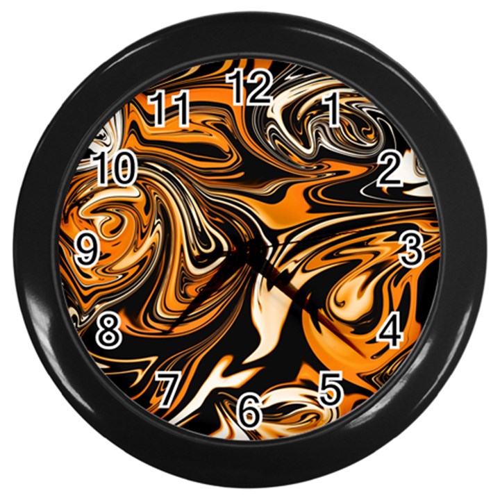 Illustration Abstract Pattern Modern Art Design Fantasy Surreal Wall Clock (Black)