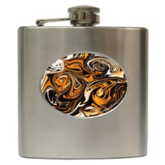 Illustration Abstract Pattern Modern Art Design Fantasy Surreal Hip Flask (6 Oz) by Wegoenart